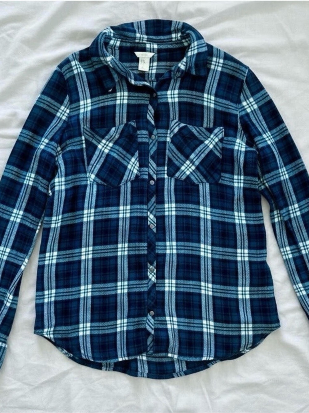 Forever 21 Teal Green Plaid Button-up Shirt Womens Large